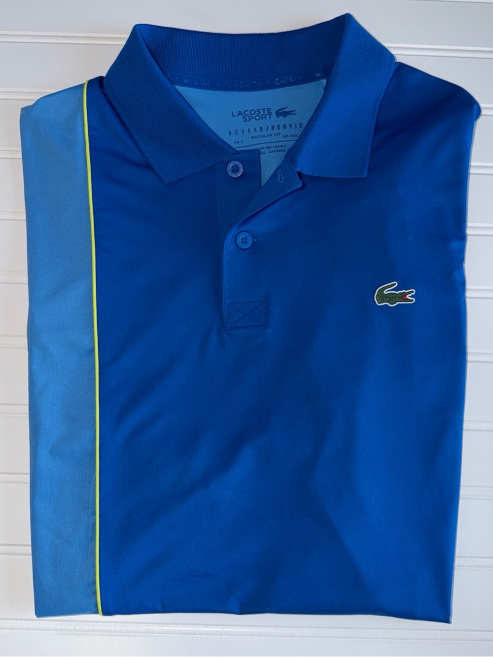 Lacoste SPORT Novak Djokovic Men’s XXL FR7 Colorblock Polo Regular Fit